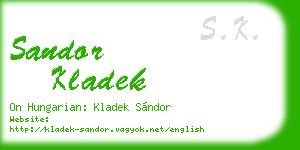 sandor kladek business card