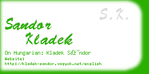 sandor kladek business card